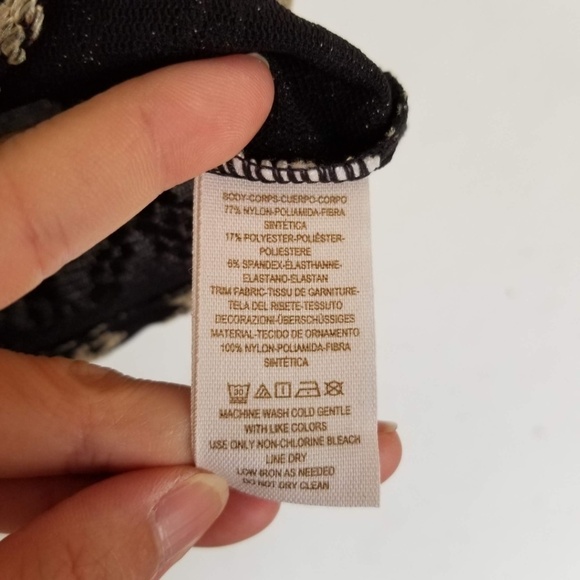 New Intimately Free People Black and Gold Strapless Embroidered Mini Dress XS - Picture 6 of 7